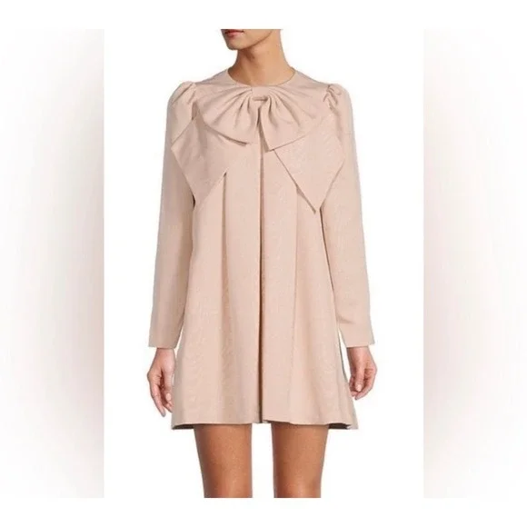 Nicola Bathie x Antonio Melani Emily Bow Dress NWT Pink A-Line Mini Dress Size 2 - Picture 2 of 10